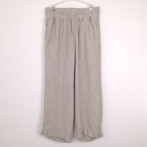 Quince European Linen Wide Leg Pants Flax ankle crop coastal beach relaxed beige